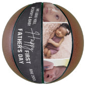 Ballon De Basket Happy First Fête des pères 3 Photo Chalkboard (Vertical)