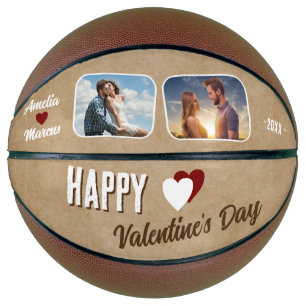 Ballon De Basket Heureuse Sainte-Valentin rustique 2 Photos