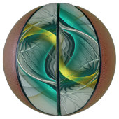 Ballon De Basket Hypnotique Abstrait Golden Turquoise Turquoise Fra (Vertical)