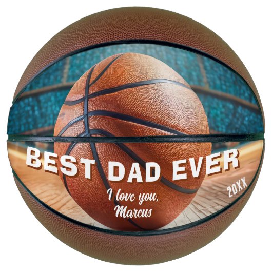 Ballon De Basket Image moderne du meilleur papa jamais père (Devant)