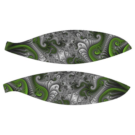 Ballon De Basket Imaginaire Monde Vert Et Gris Art Fractal Abstrait (Panneaux)