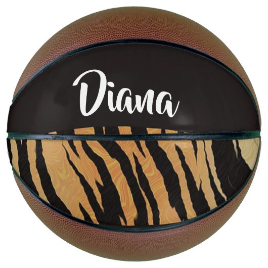 Ballon De Basket Impression tigre Brown et noire (Devant)