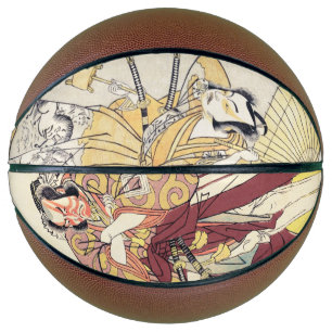 Ballon De Basket Japonais vintage ukiyo-e samurai portraits art