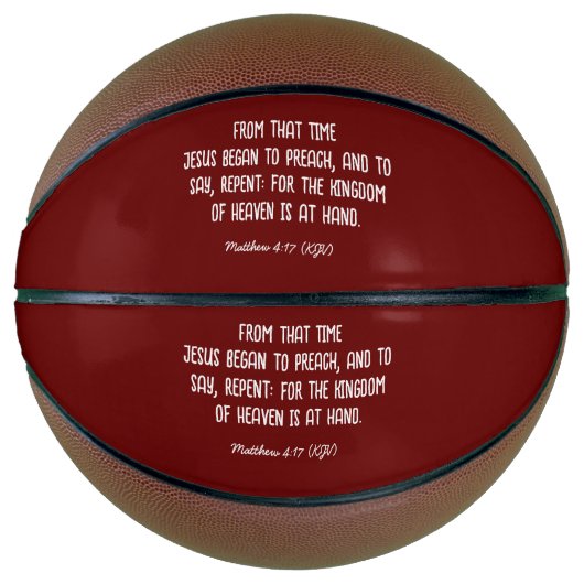 Ballon De Basket JÉSUS Commence À Prêcher : Repens - Noël Moderne (Devant)