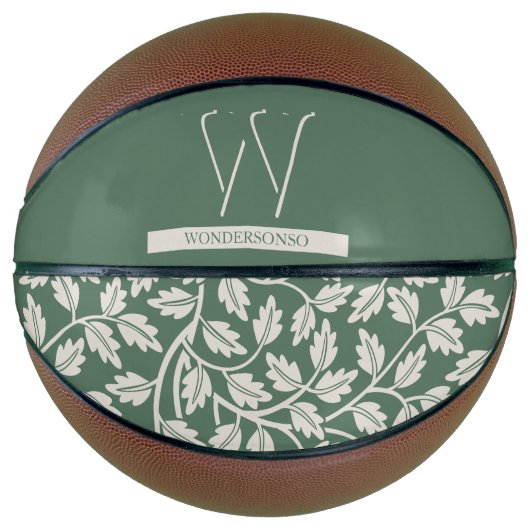 Ballon De Basket Jeu de Fleur Vert Émeraude (Devant)