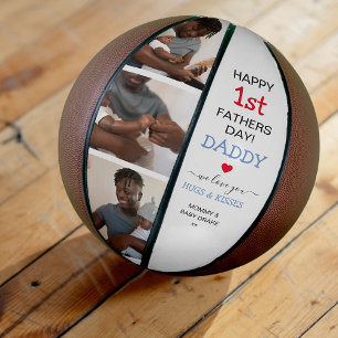 Ballon De Basket Jolie 1ère Fête des Pères Papa Photo Collage