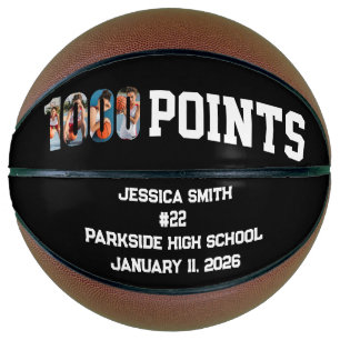 Ballon De Basket Joueur d'équipe photo avec 1000 points de carrière