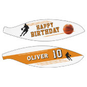 Ballon De Basket Joueur moderne Silhouette Stripe Joyeux Anniversai (Panneaux)