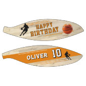 Ballon De Basket Joueur moderne Silhouette Stripe Joyeux Anniversai (Panneaux)