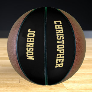 Ballon De Basket Joueur monogramme personnalisé Nom de l'école du