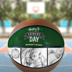Ballon De Basket Joyeuse 1ère Fête des Pères Ttypographie verte