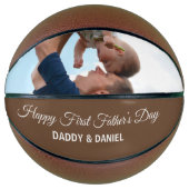 Ballon De Basket Joyeuse Fête des Premiers Pères Photo & Texte Pers (Devant)