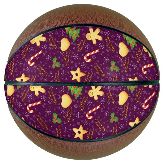 Ballon De Basket Joyeux basket-ball de Noël (Devant)