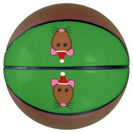 Ballon De Basket Joyeux Noël Souris Basket (Devant)
