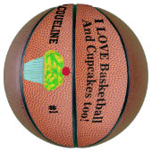 Ballon De Basket Love Basketball Cupcakes Nom Numéro (Vertical)