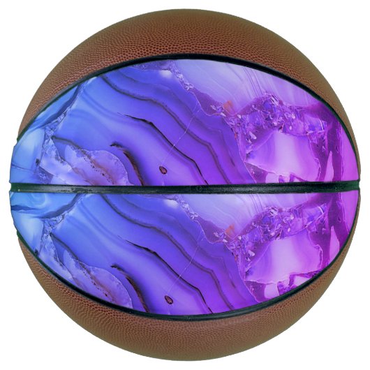 Ballon De Basket Marbre Violet Exotique (Devant)