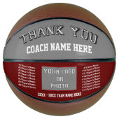 Ballon De Basket Maroon, Grey, Basketball Coach Appréciation Cadeau (Devant)