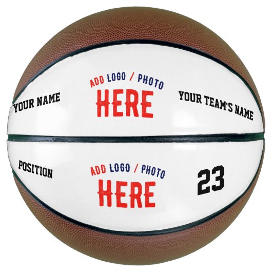 BALLON DE BASKET MARQUE BLANCHE MODERNE ET PERSONNALISABLE VÉRIFIÉE (Devant)