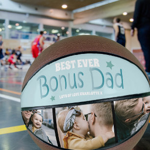 Ballon De Basket Meilleur Beau-Père Bonus Collage de 3 Photos