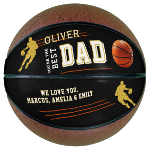 Ballon De Basket Meilleur joueur de papa silhouette Cadeau de père