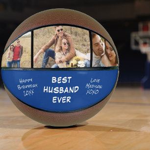 Ballon De Basket Meilleur Mari jamais photo bleu