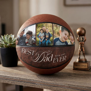 Ballon De Basket Meilleur Papa du Monde Collage Photo Fête des Père