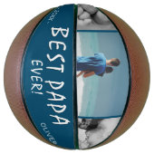 Ballon De Basket Meilleur Papa Ever Blue 3 Photo Collage (Vertical)