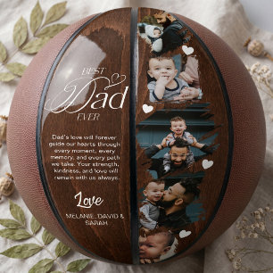 Ballon De Basket Meilleur Papa Ever Collage Photo Bois Fête des Pèr