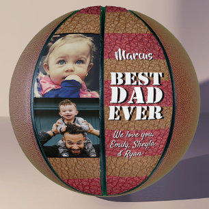Ballon De Basket Meilleur Papa Ever Impression Cuir 2 Photo Fête de