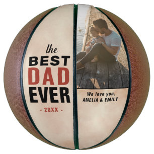 Ballon De Basket Meilleur Papa Jamais Corbeille Photo Aquarelle Fêt