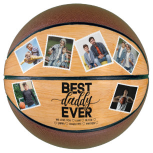 Ballon De Basket Meilleur papa Jamais Fête des pères en bois Photo 
