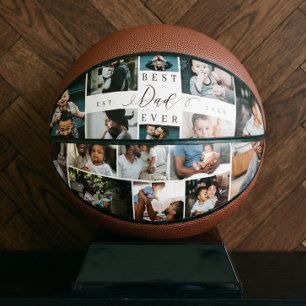 Ballon De Basket Meilleur papa Jamais Fête des pères Photo Collage