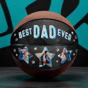 Ballon De Basket Meilleur papa jamais Sport Edgy Photo Star Fête de