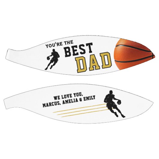 Ballon De Basket Meilleur papa Joueur Silhouette Père Keepsaké (Panneaux)