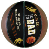 Ballon De Basket Meilleur papa Joueur Silhouette Père Keepsaké (Vertical)