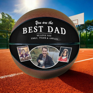 Ballon De Basket Meilleur Papa Père Noir 3 Collage de Photos 