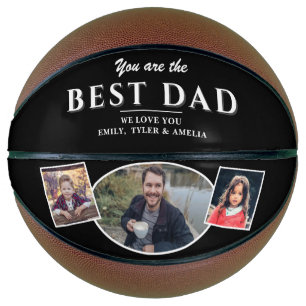 Ballon De Basket Meilleur Papa Père Noir Moderne Collage de 3 Photo