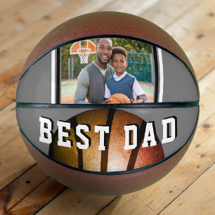 Ballon De Basket Meilleur Papa Photo Orange Métallisé Père
