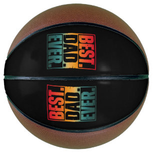 BALLON DE BASKET MEILLEUR PÈRE JAMAIS TYPOGRAPHIE