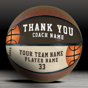 Ballon De Basket Merci Coach Nom de l'équipe Numéro