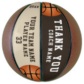 Ballon De Basket Merci Coach Nom de l'équipe Numéro (Vertical)
