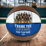 Ballon De Basket Merci Coach Nom de l'équipe Photo<br><div class="desc">Merci Coach Nom de l'équipe et Team Photo Basketball. Personnalisez avec votre nom d'entraîneur, le nom de l'équipe et l'année. Vous pouvez modifier n'importe quel texte sur le basket-ball ou l'effacer. Un grand cadeau pour un entraîneur ! Ajoutez une photo d'équipe et faites signer par l'équipe les zones non dessinées...</div>