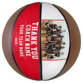 Ballon De Basket Merci Coach Red Team Nom et photo (Vertical)