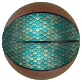 Ballon De Basket Mermaid minet écailles de poisson vert motif (Devant)