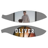 Ballon De Basket Métallo moderne Orange Nom Photo Basketball (Panneaux)