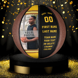 Ballon De Basket MINI Basketball customisé ou PLEINE TAILLE Or noir