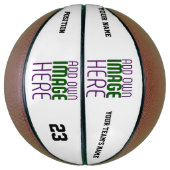 BALLON DE BASKET MODÈLE DE TEXTE D'IMAGE BLANCHE SIMPLE MODERNE (Vertical)