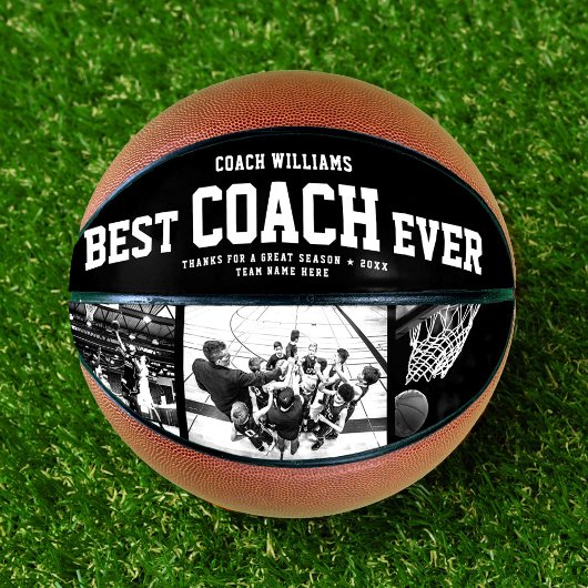 Ballon De Basket Moderne BEST COACH JAMAIS Cool Unique Photo Collag