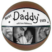 Ballon De Basket Moderne Best Daddy Ever Photo Collage Basketball (Devant)