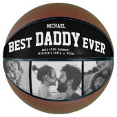 Ballon De Basket Moderne BEST DADDY JAMAIS Cool Collage photo tenda (Devant)